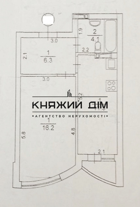 Оренда Квартира 1-кімнатна, 16/18 поверх на Светлая ул. Киев - изображение 2