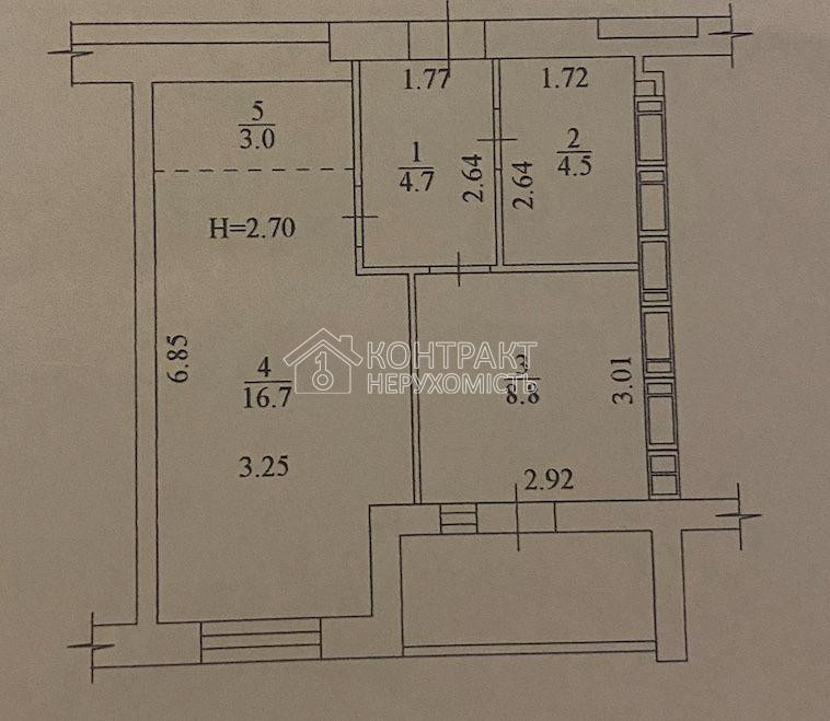Продаж Квартира 1-кімнатна, 3/9 поверх на вул. Миру Харьков - изображение 2
