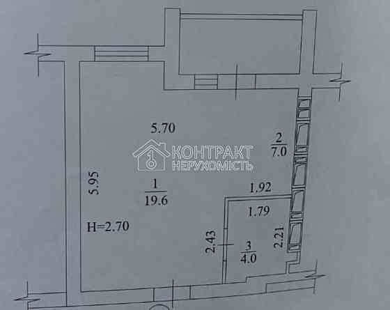 Продаж Квартира 1-кімнатна, 6/9 поверх на вул. Семінарська Харків