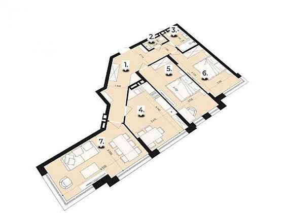 Продаж Квартира 3-кімнатна, 3/8 поверх на вул. Володимира Великого Дубляни