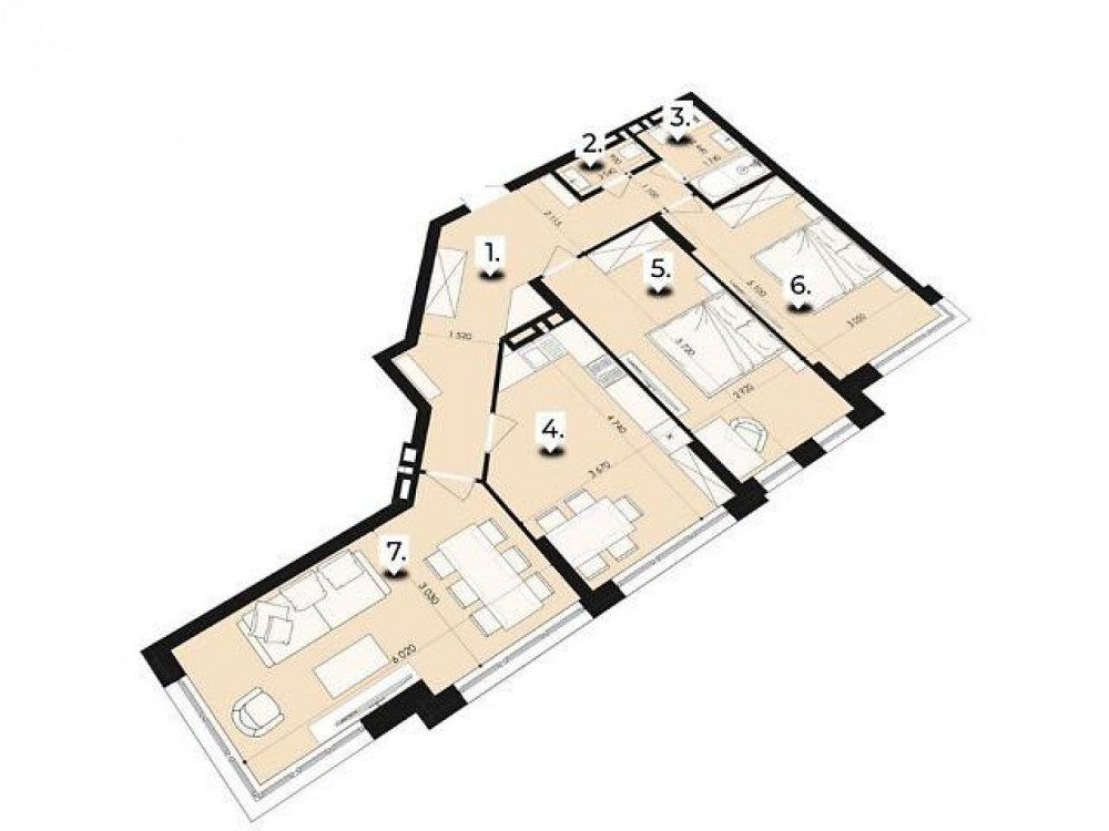 Продаж Квартира 3-кімнатна, 3/8 поверх на вул. Володимира Великого Дубляни - фото 2