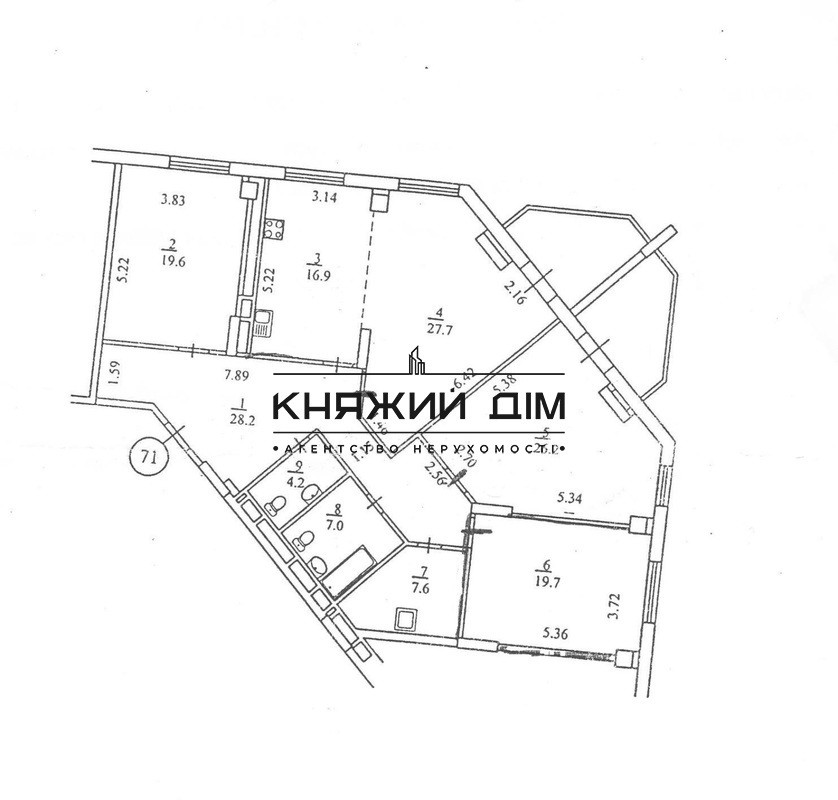 Продаётся 4-х комнатаня квартира возле м.Левобережной.код 2188534 Київ - фото 1