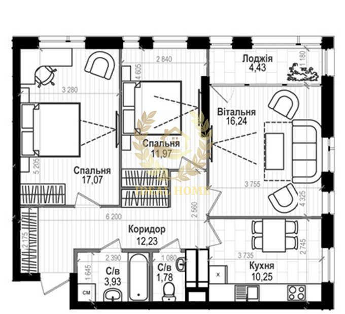 3комн ЖК Науки58 Київ - фото 18