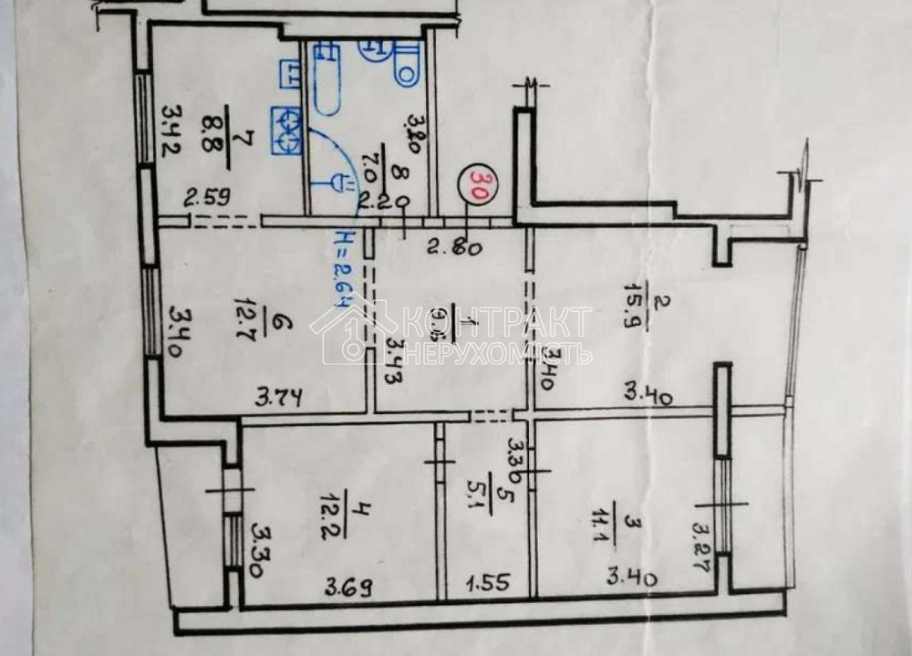 Продаж Квартира 4-кімнатна, 8/16 поверх на вул. Краснодарська Харьков - изображение 11