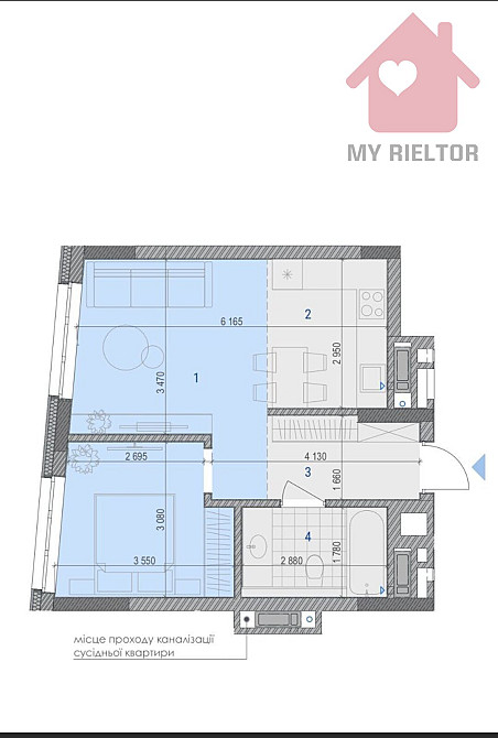 Продаж Квартира 1-кімнатна, 3/8 поверх Ужгород - изображение 6