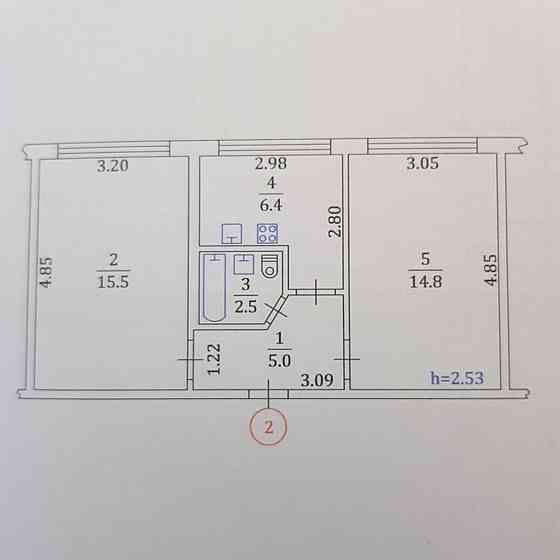 Продаж Квартира 2-кімнатна, 1/5 поверх на Харьковское шоссе, 14/1 Kiev