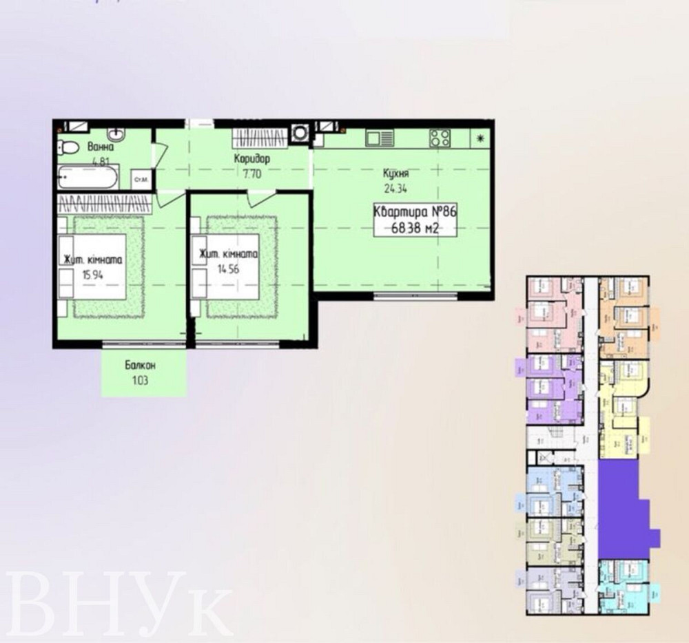 Продаж Квартира 1-кімнатна, 5/8 поверх на Парковий провулок Ужгород - изображение 8