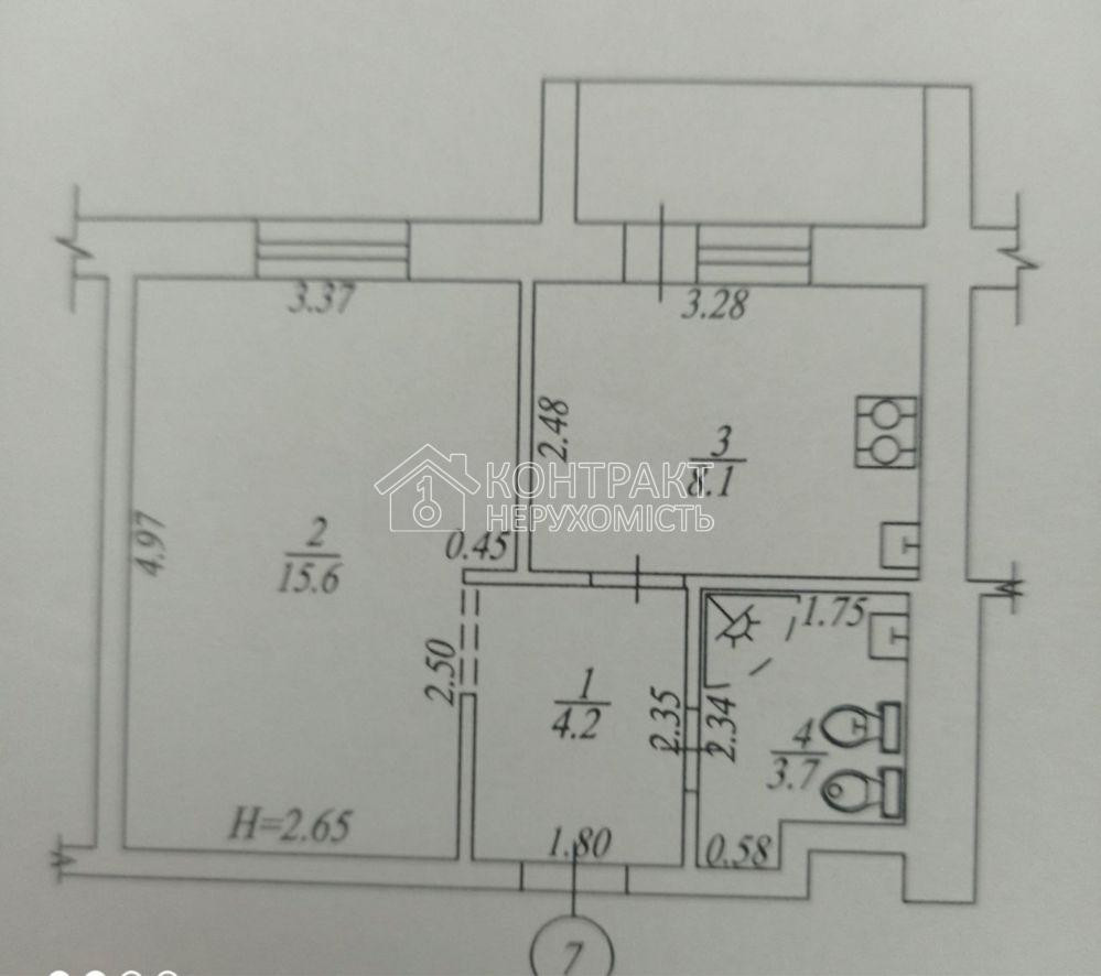 Продаж Квартира 1-кімнатна, 1/9 поверх на вул. Федоренко Харків - фото 9