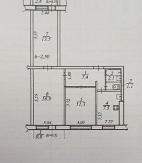 Продаж Квартира 3-кімнатна, 8/9 поверх на Героев пр., 9 Dnipro - photo 13