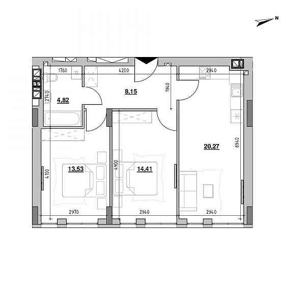 Продаж 2к Квартира 61.18 кв.м Шевченка Тараса вул. L'viv