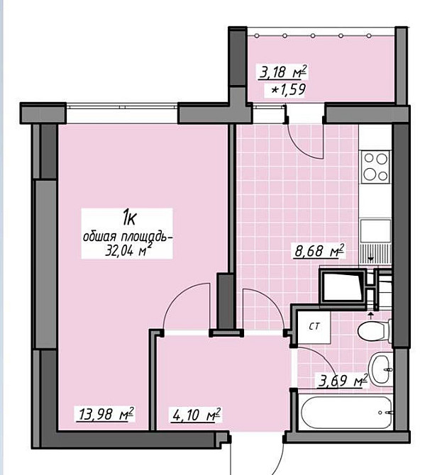 Продаж Квартира 1-кімнатна, 9/17 поверх на Князя Ярослава Мудрого проспект (Глушко Академика пр.), 17а Одеса - фото 2