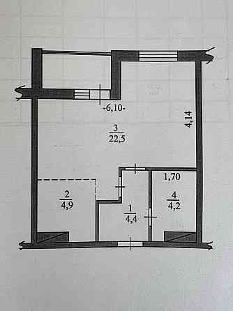 Продаж Квартира 1-кімнатна, 19/25 поверх на Приміська вул., д. 26А Novosilky (Ivankivskyi raion)