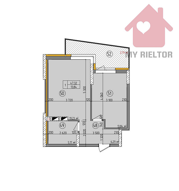 Продаж Квартира 1-кімнатна, 4/14 поверх на Грушевського Uzhhorod - photo 4