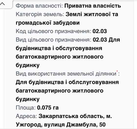 Продаж земельної ділянки 7 соток Uzhhorod