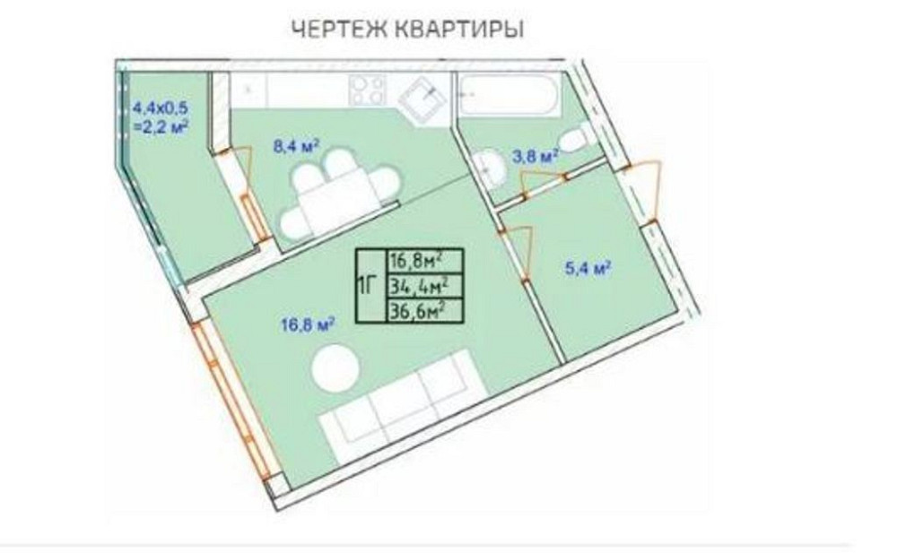 Продаж Квартира 1-кімнатна на ул. Фонтанская дорога, 118а/2 Одеса - фото 7