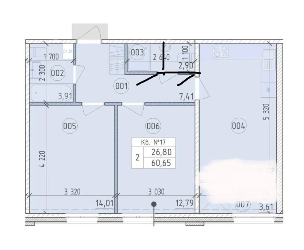 Продаж Квартира 2-кімнатна, 18/21 поверх на Максимовича Михайла вул., д. 24В Киев - изображение 17