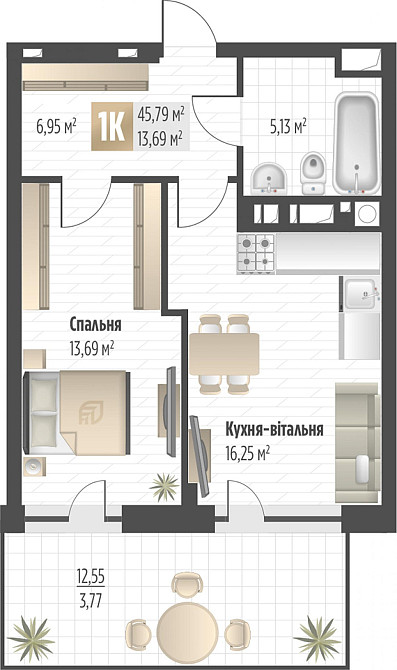 Продаж Квартира 1-кімнатна, 6/6 поверх на вул. Орлика Пилипа Львов - изображение 2
