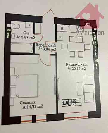 Продаж Квартира 1-кімнатна, 3/5 поверх на Б. Хмельницького, 86 