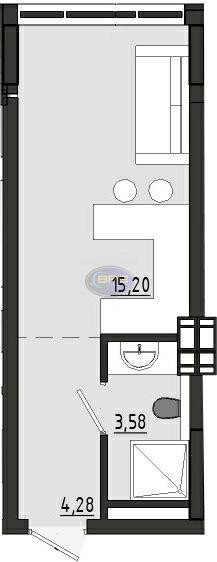 Продаж 1к квартири 23.06 кв. м Фонтанка - фото 7