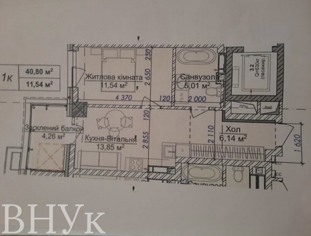 Продаж Квартира 1-кімнатна, 4/17 поверх на Легоцького Ужгород - изображение 5