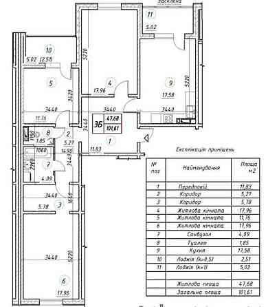 Оренда Квартира 3-кімнатна, 5/24 поверх на ул. Николая Хвылевого, 3 Київ