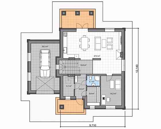 Продаж 2-поверховий Будинок з ділянкою 10 сот 180 кв.м  на Заречная 