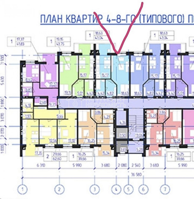 Продаж Квартира 1-кімнатна, 7/9 поверх на вул. Олімпійська Харків - фото 14