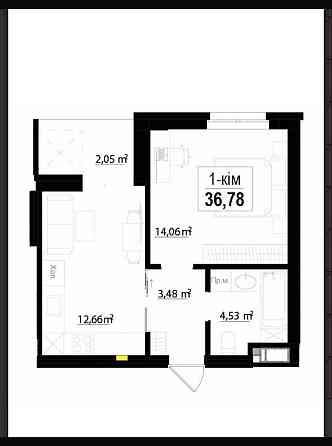 Продаж Квартира 1-кімнатна, 7/10 поверх на вул. Сонячна Ивано-Франковск