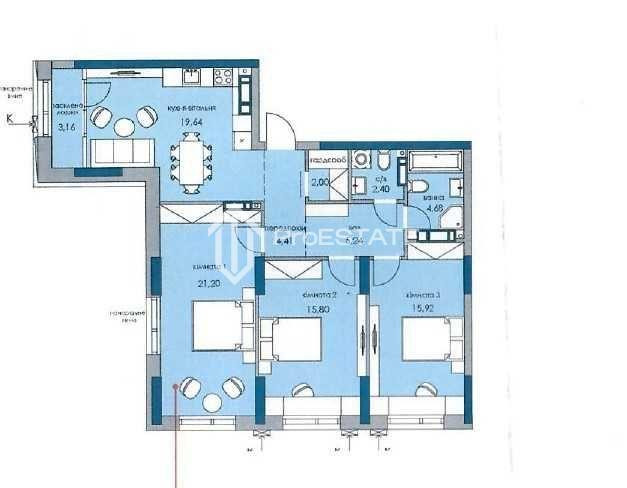 Продаж Квартира 3-кімнатна, 24/26 поверх на вул. Князя Романа Мстиславича Киев - изображение 4