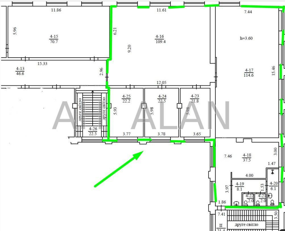 Оренда офісне приміщення на Глушкова Академіка пр-т, 1П приміщень - 5, поверх - 2/2 Київ - фото 12