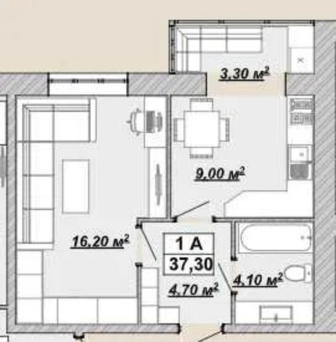 Продаж Квартира 1-кімнатна, 3/12 поверх на вул. Княгинин Івано-Франківськ - фото 4