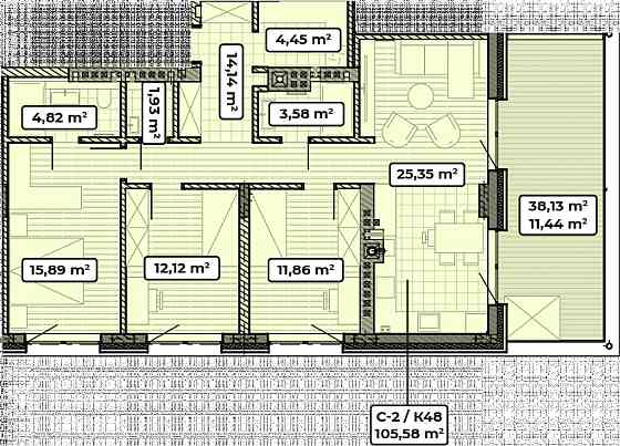Продаж Квартира 3-кімнатна, 4/4 поверх на вул. Івана Франка Винники