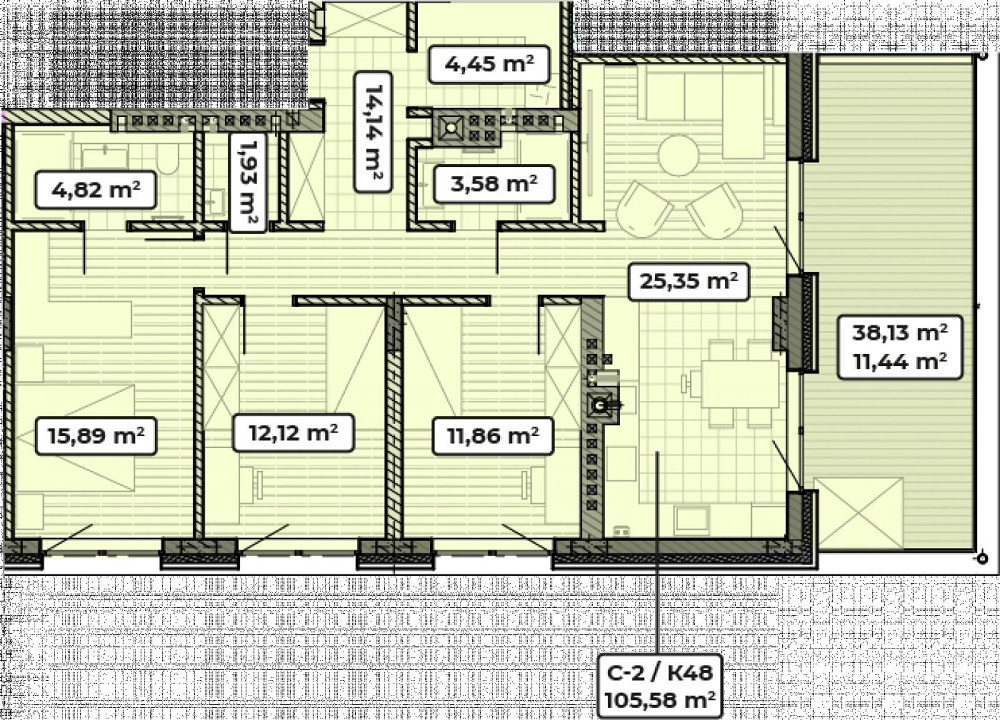 Продаж Квартира 3-кімнатна, 4/4 поверх на вул. Івана Франка Винники - изображение 6