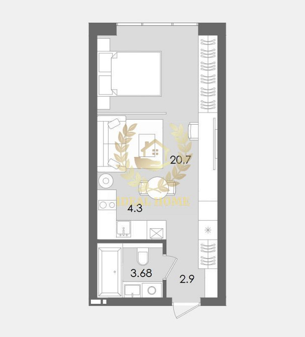 Продаж Квартира 1-кімнатна, 4/4 поверх на Хмельницкого Богдана ул., 25А  - фото 7