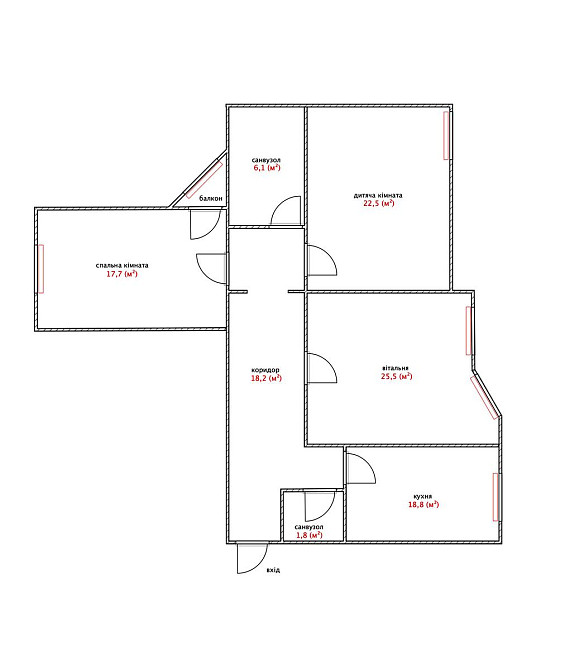 Продаж Квартира 3-кімнатна, 8/20 поверх на Самійла Кішки вул., д. 7-А Київ - фото 18