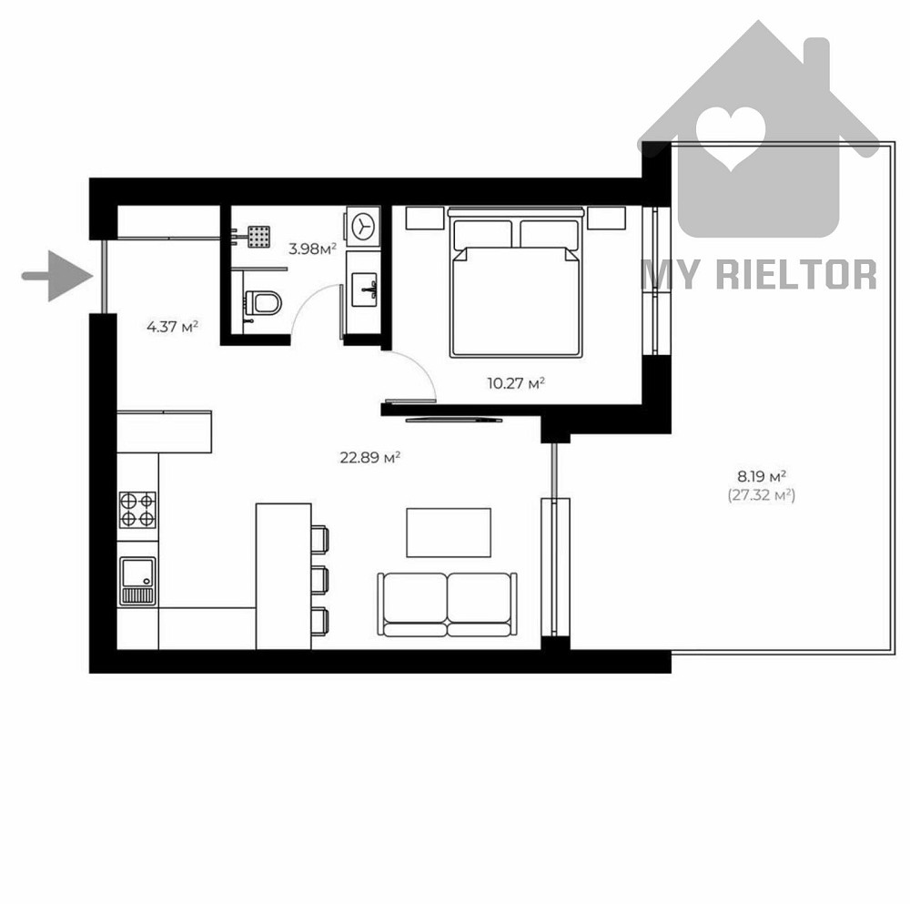 Продаж Квартира 1-кімнатна, 1/8 поверх на Мальовнича, 40 Ужгород - фото 11