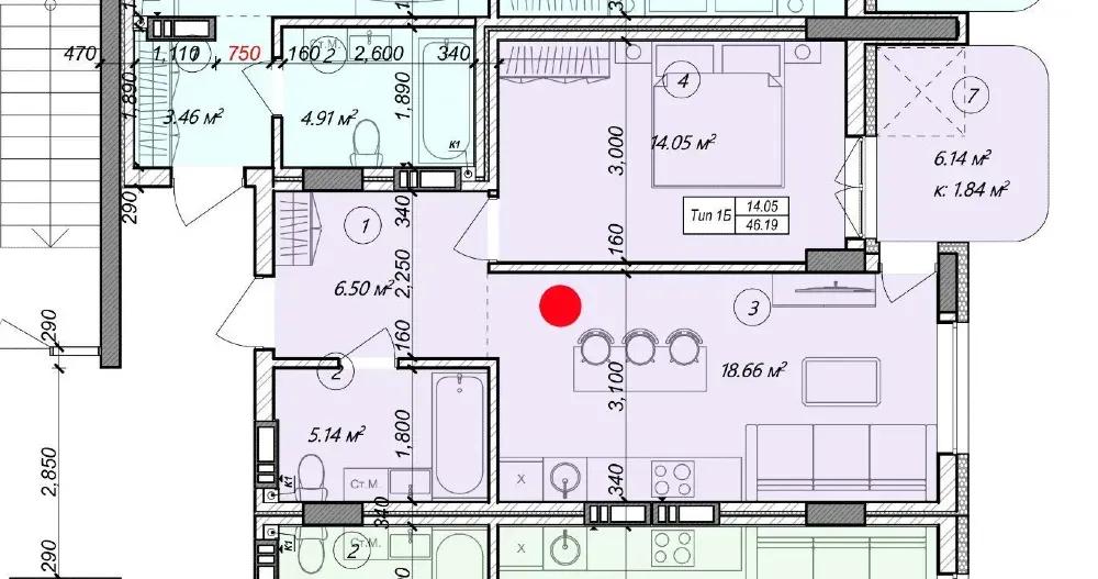 Продаж 1к Квартира 46 кв.м Курортна 45 Ужгород - фото 11