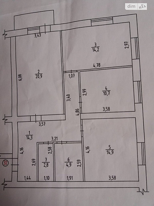Продаж Квартира 3-кімнатна, 1/5 поверх на Пляжна Vinnytsya - photo 2