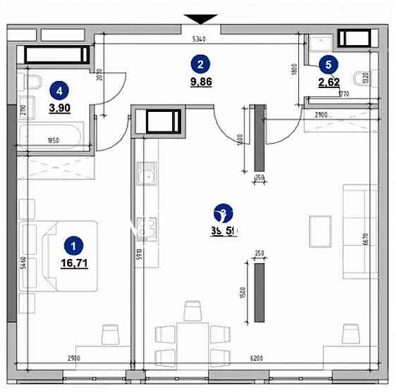 Продаж Квартира 1-кімнатна, 18/26 поверх на вул. Андрія Верхогляда Kiev