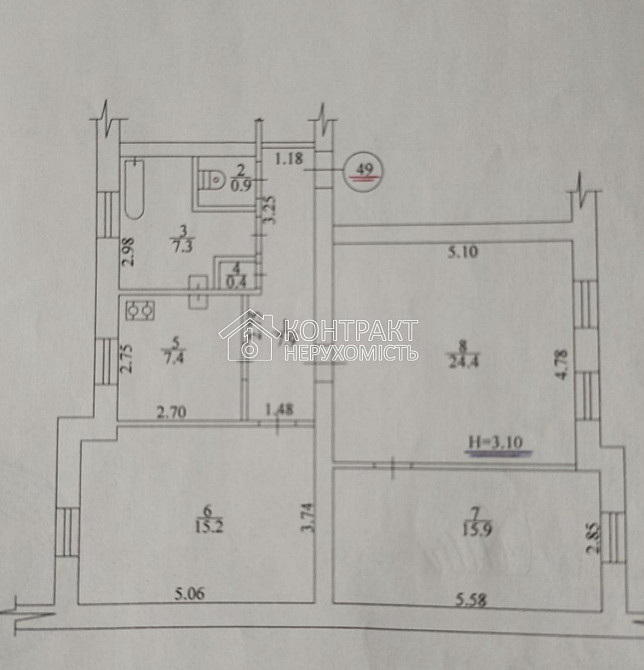 Продаж Квартира 3-кімнатна, 1/4 поверх на вул. Юри Зойфера Харків - фото 15
