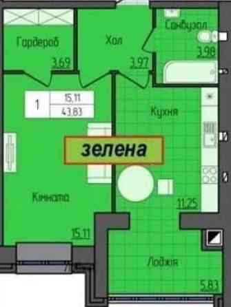 Продаж Квартира 1-кімнатна, 10/14 поверх на вул. Домбровського Житомир