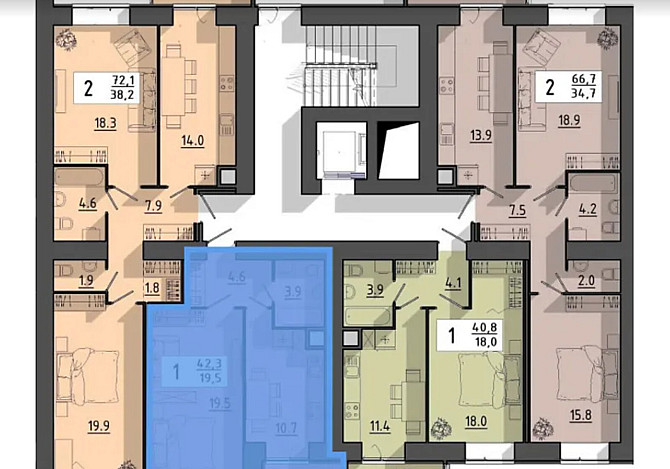 Продаж 1к квартири 42.3 кв. м на вул. Генерала Мирона Тарнавського Тернопіль - фото 3
