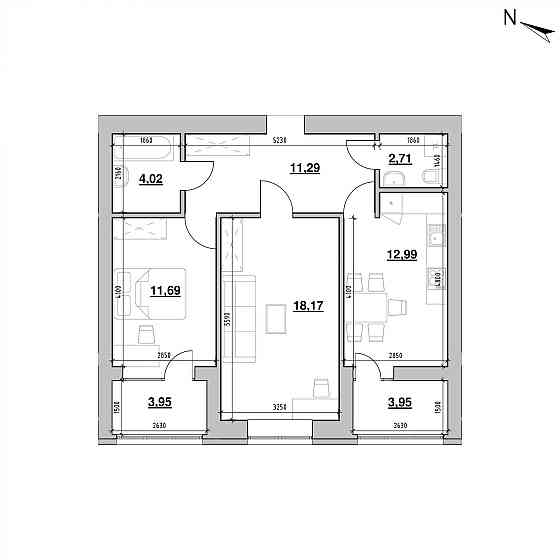 Продаж Квартира 2-кімнатна, 1/12 поверх на вул. Залізнична L'viv