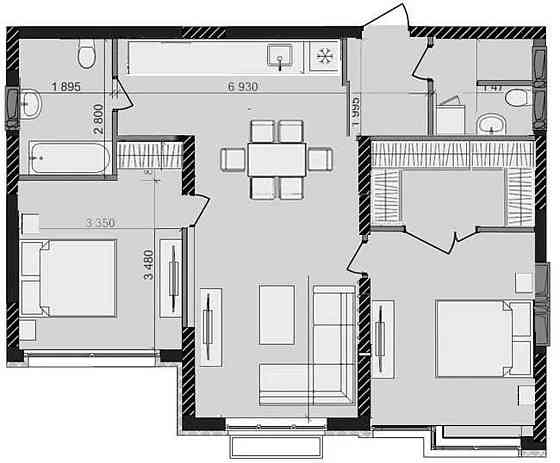 Продаж Квартира 3-кімнатна, 8/23 поверх на Максимовича, 32а Київ
