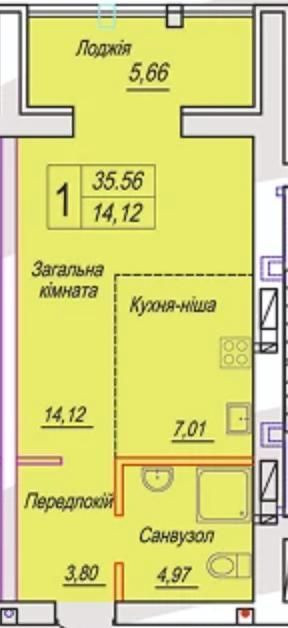 Продаж Квартира 1-кімнатна, 10/13 поверх на вул. Михайла Грушевського Житомир - изображение 1