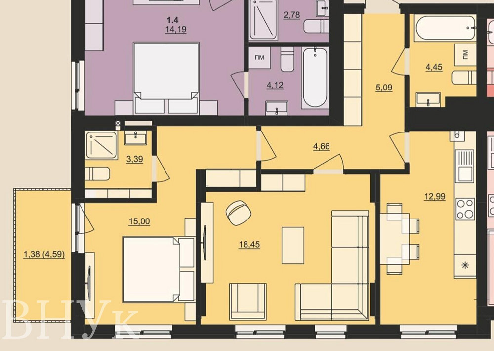 Продаж Квартира 2-кімнатна, 4/4 поверх на Лемківська Львов - изображение 13