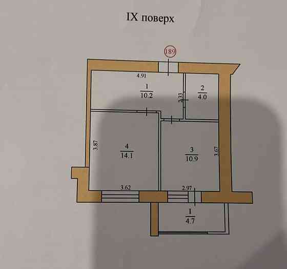 Продаж Квартира 1-кімнатна, 9/10 поверх на Іллєнка вул., 3в Тернополь