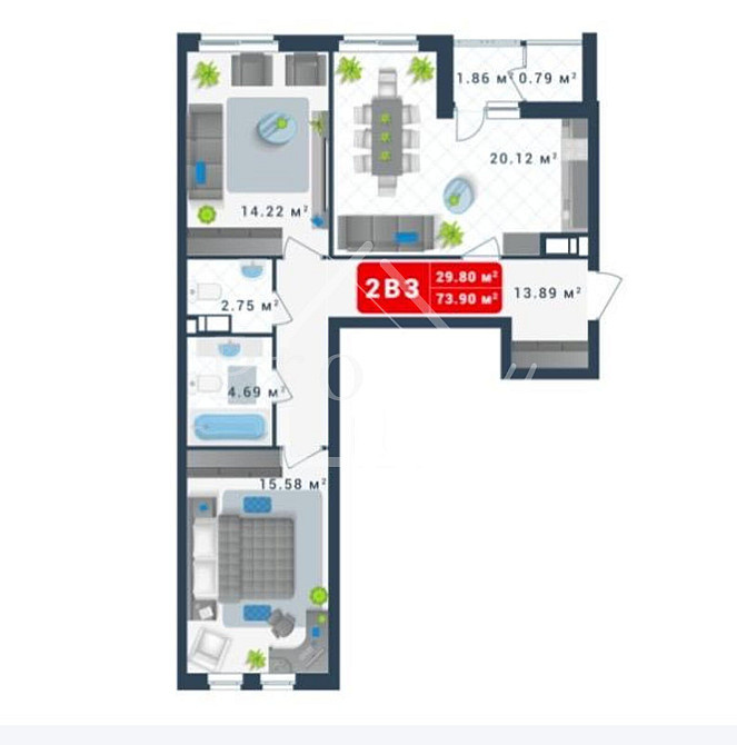 Продаж двокімнатна квартира 74 м2 ЖК Причал 8 Гліба Бабіча 8 Осокорки Київ - фото 18