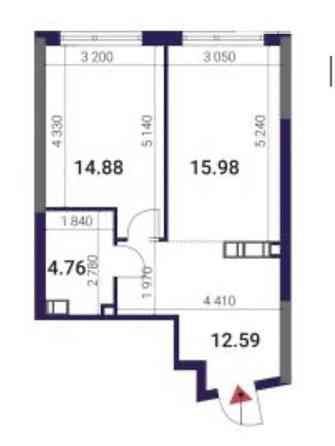 Продаж Квартира 1-кімнатна, 2/26 поверх на Причальна, 13 Київ