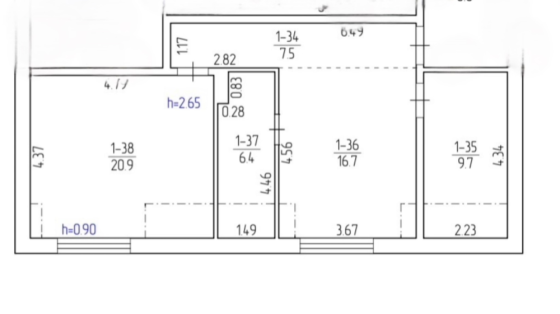 Продажа 1к Квартира 61.2 кв.м Молодіжна 12 Винники